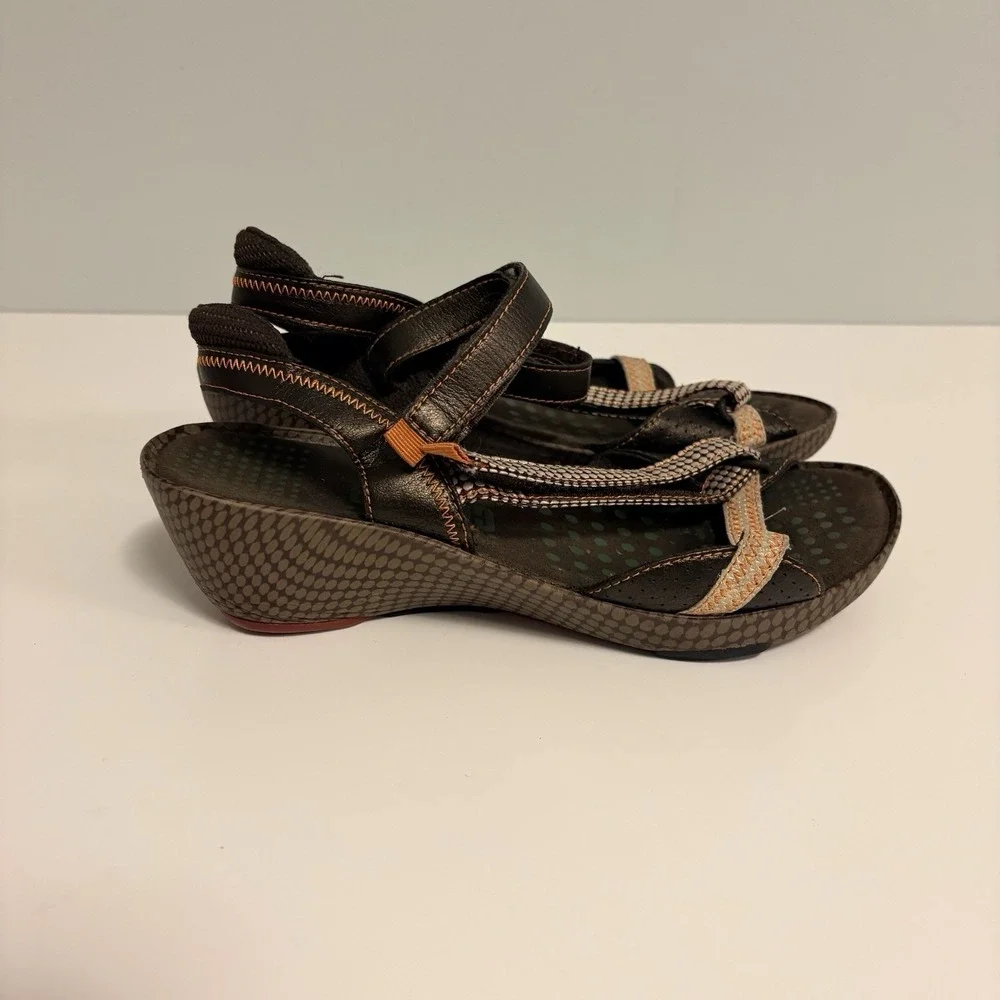 Camper Women Black Leather Ankle Strap Sandal Size 39